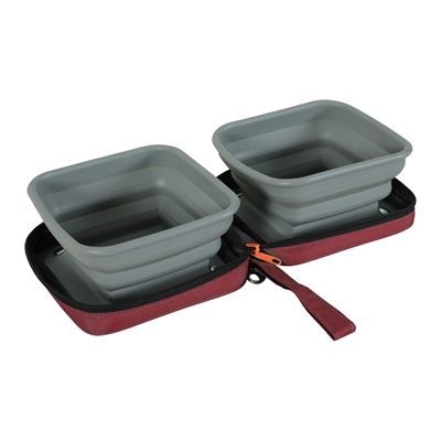 Zolux Bvk 2In1 Opvouwbare Voerbak En Drinkbak Rood