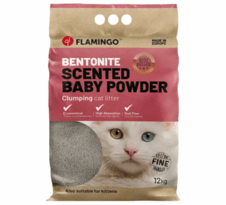 Flamingo Klontvormende kattenbakvulling Babypoeder 12kg Fijne korrels